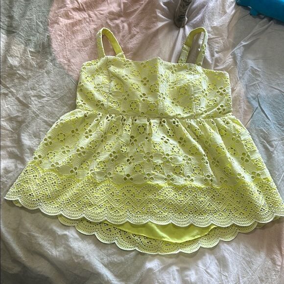 Lilly Pulitzer Tops - Lilly Pulitzer Neon Yellow Top with Tie Back